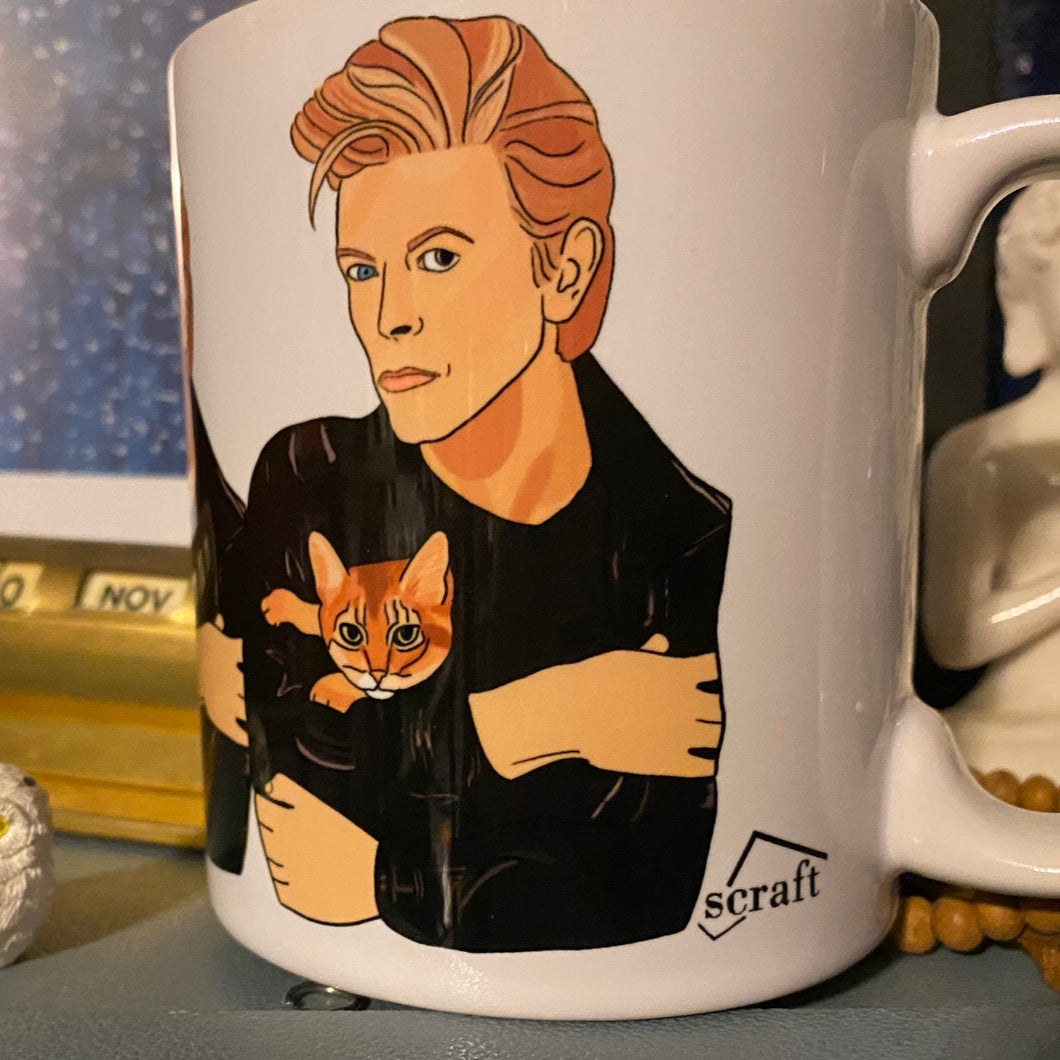 David Bowie and Cat Mug
